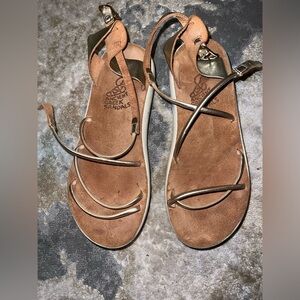 Ancient Greek Sandals Tan Minimalist Sandals. Flaws pictured
